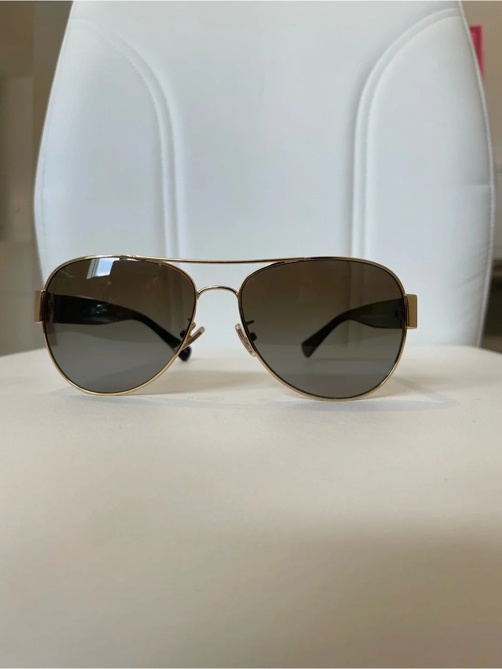 Coach Black and Gold Aviator Sunglasses